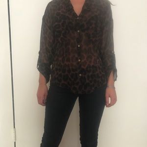 Free People Leopard Print Shirt